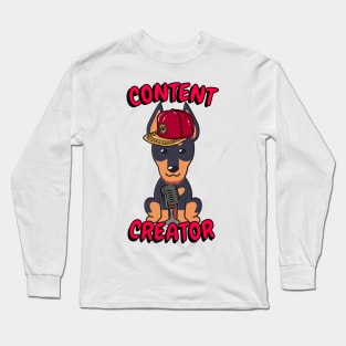 Cute guard dog is a content creator Long Sleeve T-Shirt